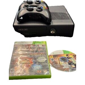 Microsoft Xbox 360 S Console Bundle 2 Controllers 2 Games HDMI Tested Works